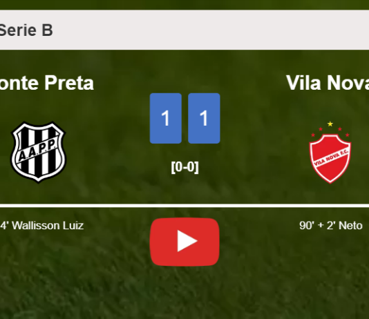 Vila Nova snatches a draw against Ponte Preta. HIGHLIGHTS
