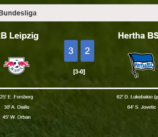 RB Leipzig overcomes Hertha BSC 3-2