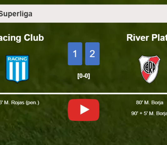 River Plate recovers a 0-1 deficit to best Racing Club 2-1 with M. Borja scoring 2 goals. HIGHLIGHTS