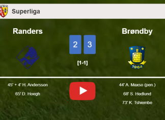 Brøndby overcomes Randers after recovering from a 2-1 deficit. HIGHLIGHTS