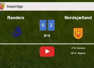Nordsjælland beats Randers 2-0 on Sunday. HIGHLIGHTS