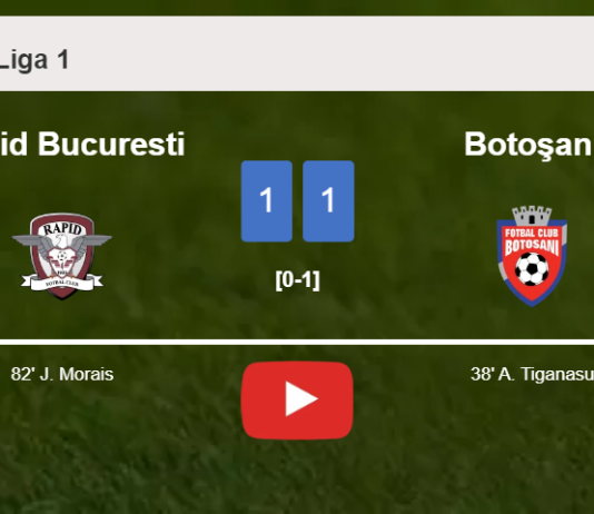 Rapid Bucuresti and Botoşani draw 1-1 on Saturday. HIGHLIGHTS