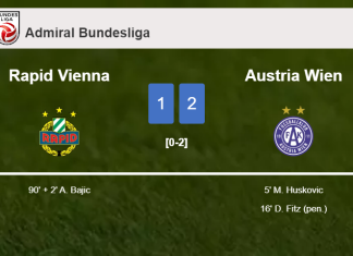 Austria Wien clutches a 2-1 win against Rapid Vienna