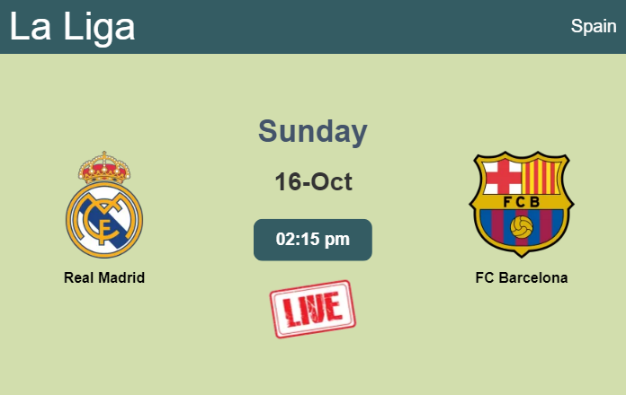 How to watch Real Madrid vs. FC Barcelona on live stream and at what time