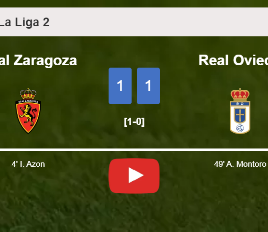 Real Zaragoza and Real Oviedo draw 1-1 on Sunday. HIGHLIGHTS