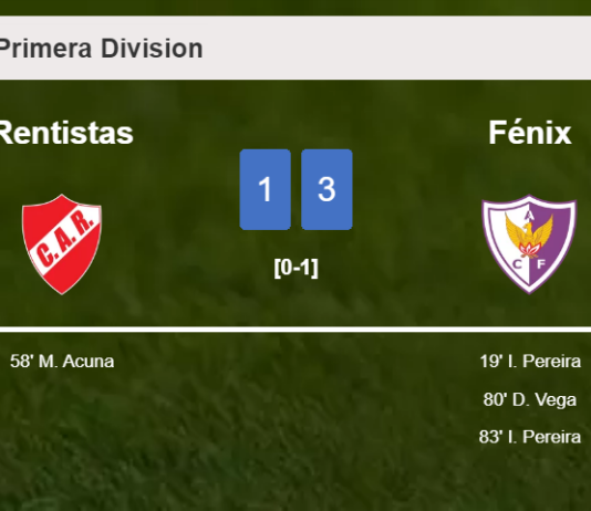 Fénix overcomes Rentistas 3-1 with 2 goals from I. Pereira