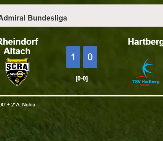 Rheindorf Altach defeats Hartberg 1-0 with a late goal scored by A. Nuhiu