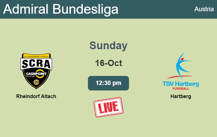 How to watch Rheindorf Altach vs. Hartberg on live stream and at what time