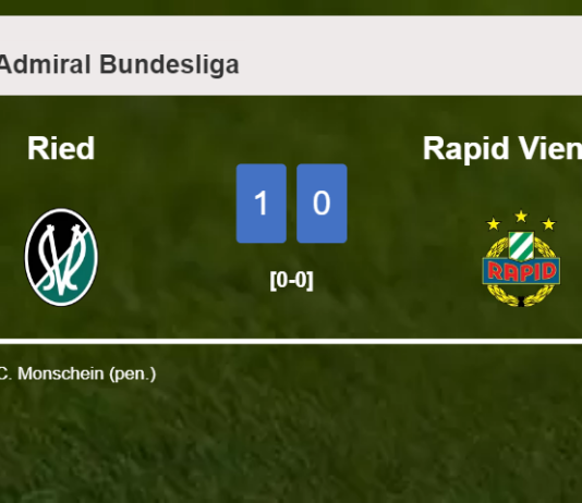Ried defeats Rapid Vienna 1-0 with a goal scored by C. Monschein