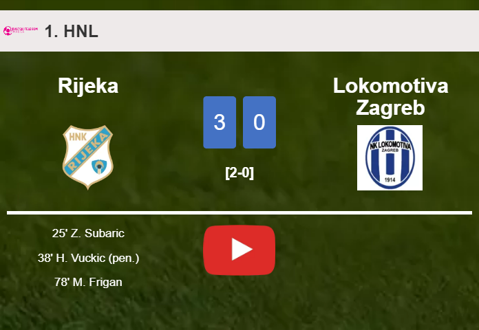 Rijeka overcomes Lokomotiva Zagreb 3-0. HIGHLIGHTS