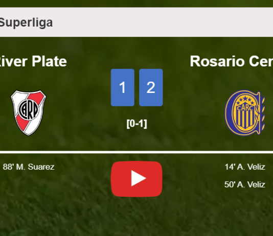 Rosario Central conquers River Plate 2-1 with A. Veliz scoring a double. HIGHLIGHTS
