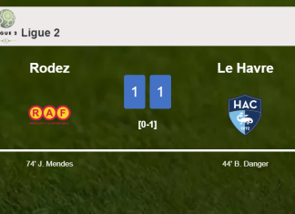 Rodez and Le Havre draw 1-1 on Saturday