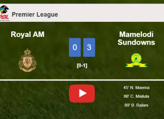 Mamelodi Sundowns conquers Royal AM 3-0. HIGHLIGHTS