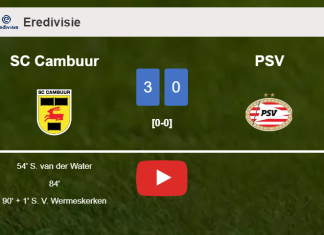 SC Cambuur overcomes PSV 3-0. HIGHLIGHTS