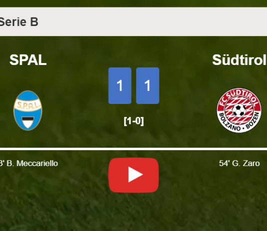Südtirol and SPAL draw 1-1 on Saturday. HIGHLIGHTS