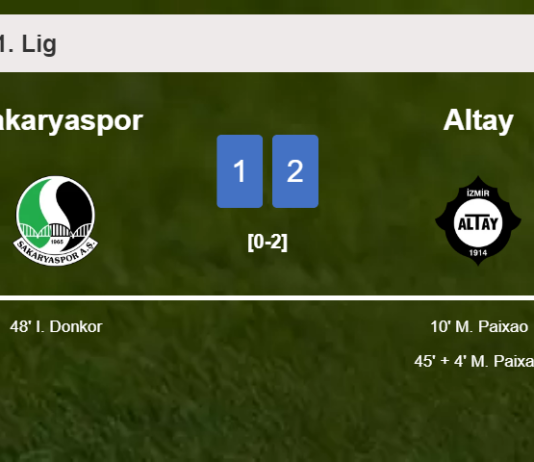 Altay overcomes Sakaryaspor 2-1 with M. Paixao scoring 2 goals