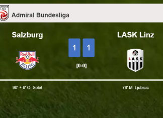 Salzburg clutches a draw against LASK Linz