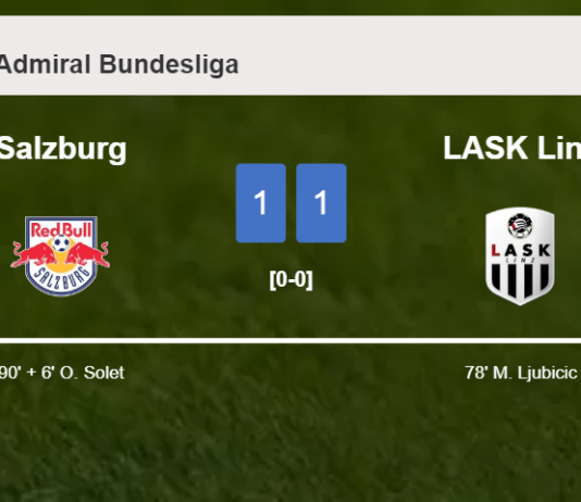 Salzburg clutches a draw against LASK Linz