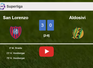 San Lorenzo tops Aldosivi 3-0. HIGHLIGHTS