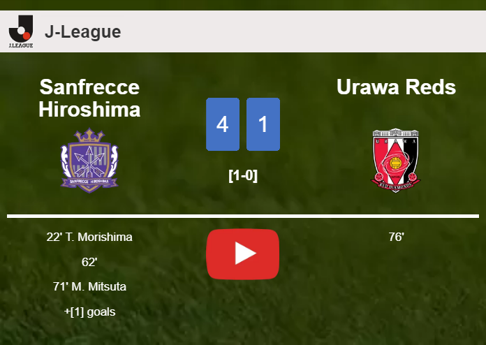 Sanfrecce Hiroshima destroys Urawa Reds 4-1 with a fantastic performance. HIGHLIGHTS