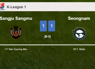 Sangju Sangmu and Seongnam draw 1-1 on Sunday