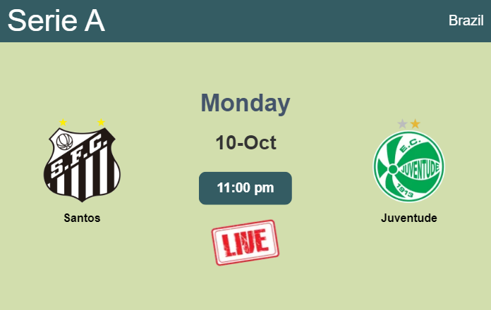 How to watch Santos vs. Juventude on live stream and at what time