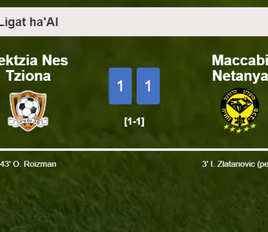 Sektzia Nes Tziona and Maccabi Netanya draw 1-1 on Saturday