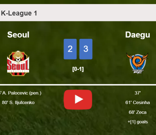 Daegu tops Seoul 3-2. HIGHLIGHTS