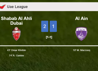 Shabab Al Ahli Dubai recovers a 0-1 deficit to beat Al Ain 2-1