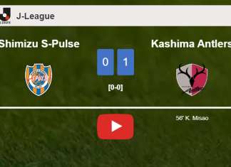 Kashima Antlers tops Shimizu S-Pulse 1-0 with a goal scored by K. Misao. HIGHLIGHTS