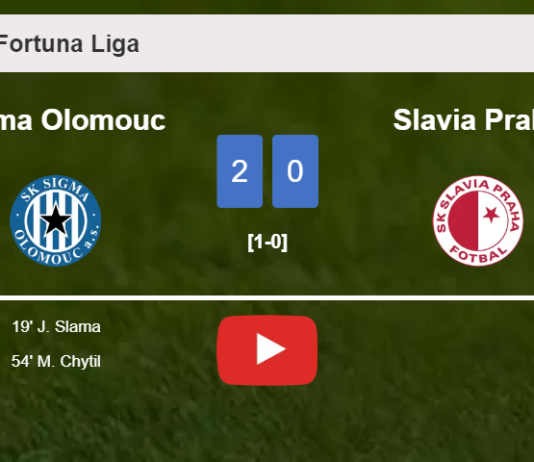 Sigma Olomouc conquers Slavia Praha 2-0 on Sunday. HIGHLIGHTS