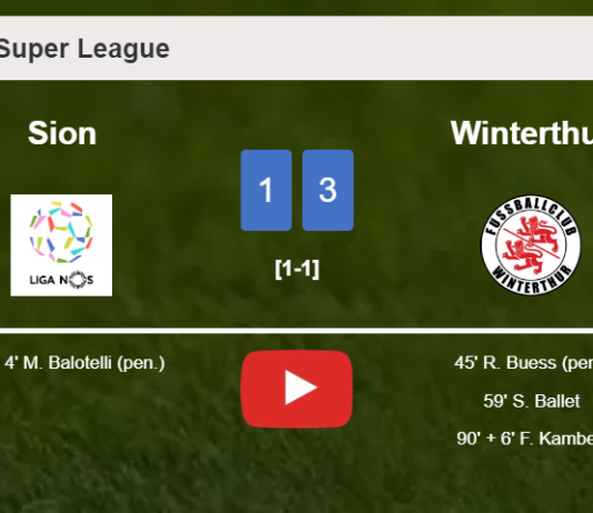 Winterthur beats Sion 3-1. HIGHLIGHTS
