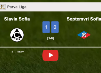 Slavia Sofia prevails over Septemvri Sofia 1-0 with a goal scored by T. Tasev. HIGHLIGHTS