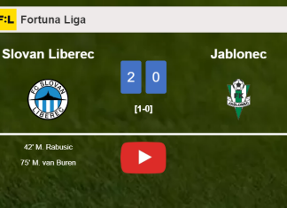 Slovan Liberec overcomes Jablonec 2-0 on Saturday. HIGHLIGHTS
