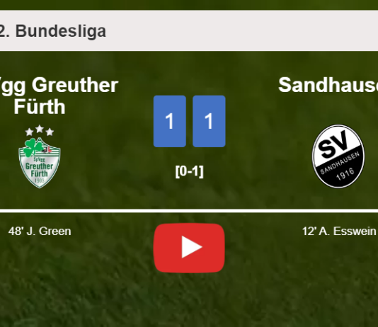 SpVgg Greuther Fürth and Sandhausen draw 1-1 on Saturday. HIGHLIGHTS