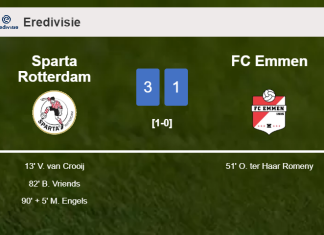 Sparta Rotterdam conquers FC Emmen 3-1