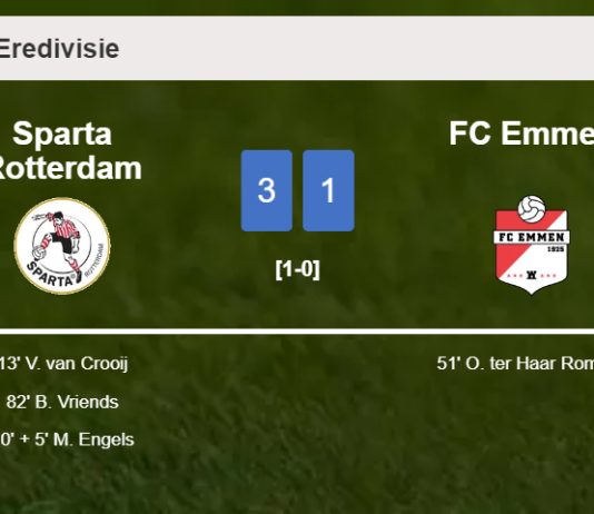 Sparta Rotterdam conquers FC Emmen 3-1