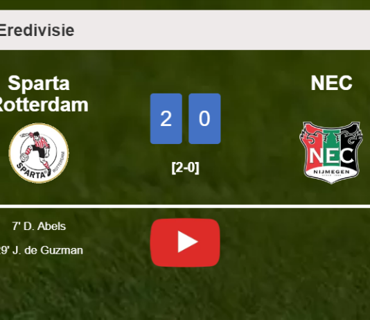 Sparta Rotterdam conquers NEC 2-0 on Sunday. HIGHLIGHTS