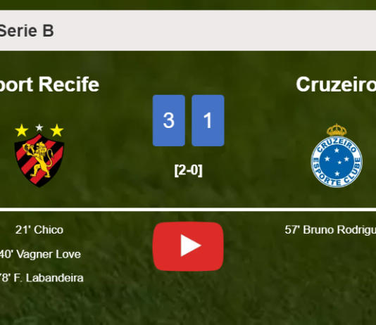 Sport Recife tops Cruzeiro 3-1. HIGHLIGHTS