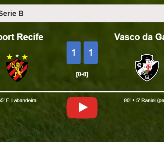 Vasco da Gama seizes a draw against Sport Recife. HIGHLIGHTS