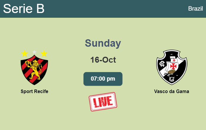 How to watch Sport Recife vs. Vasco da Gama on live stream and at what time