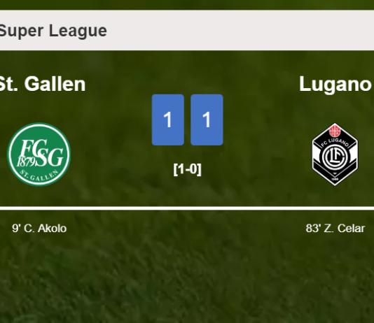 St. Gallen and Lugano draw 1-1 on Sunday