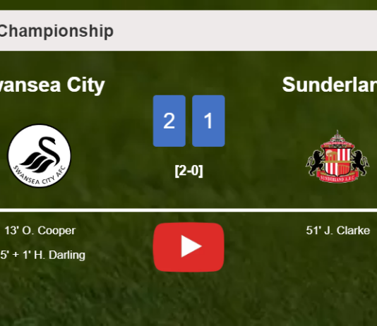 Swansea City prevails over Sunderland 2-1. HIGHLIGHTS