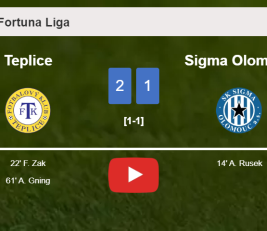 Teplice recovers a 0-1 deficit to defeat Sigma Olomouc 2-1. HIGHLIGHTS