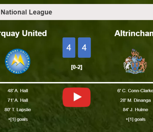 Torquay United and Altrincham draws a crazy match 4-4 on Saturday. HIGHLIGHTS