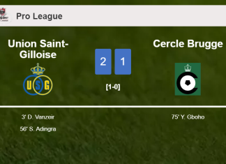 Union Saint-Gilloise prevails over Cercle Brugge 2-1