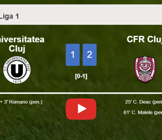 CFR Cluj seizes a 2-1 win against Universitatea Cluj. HIGHLIGHTS