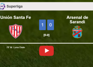 Unión Santa Fe tops Arsenal de Sarandi 1-0 with a goal scored by M. Luna. HIGHLIGHTS