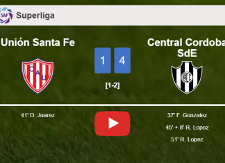 Central Cordoba SdE tops Unión Santa Fe 4-1. HIGHLIGHTS