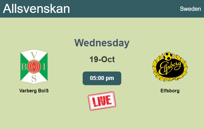 How to watch Varberg BoIS vs. Elfsborg on live stream and at what time